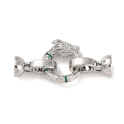 Платина Латунные микро проложить кубического циркония раз за застежками, круглые кольца, платина, 35 мм