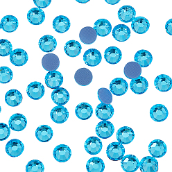 Аквамарин Стекла исправление горный хрусталь, класс АА, плоская спина и гранеными, полукруглый, аквамарин, сс 30, 6.3~6.5 мм, около 288 шт / упаковка