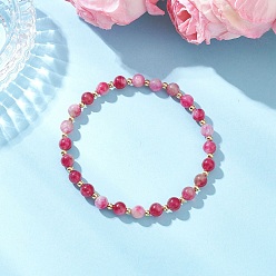 Нефрит Браслеты из круглых бусин натурального нефрита и имитации турмалина для мужчин и женщин, с латунной бисера, внутренний диаметр: 2-1/4 дюйм (5.7 см)