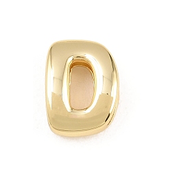 Letter D Латунные бусины, долговечный, стойки покрытие, без свинца и без кадмия, реальный 18 k позолоченный, Буква D, 14x10x5.5 мм, отверстие : 11x3 мм