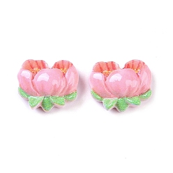 Pearl Pink Opaque Resin Decoden Cabochons, Flower, Pearl Pink, 9.5x11.5x5.5mm