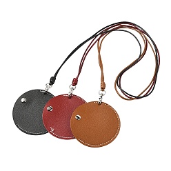 Красный Кожаный чехол для хранения наушников bluetooth подвесное ожерелье на шею, красные, 9 см в диаметре