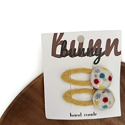 Золотистый Заколки для волос с тканевой защелкой, аксессуары для волос из шерстяного фетра для женщин и девочек, золотые, 55~60 мм