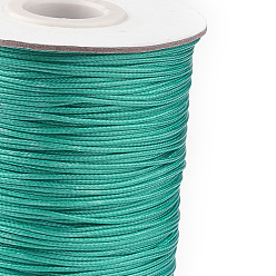 Medium Sea Green Korean Waxed Polyester Cord, Medium Sea Green, 1mm, about 85yards/roll
