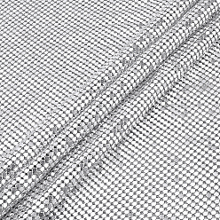 Silver Aluminum Beaded Trim Mesh Ribbon Roll, for DIY Jewelry Craft Making, Silver, 450x1500x2mm
