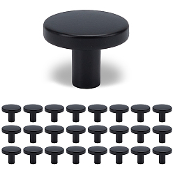 Черный 25 шт. круглая ручка-скоба из сплава, двери шкафа ручка мебель тянуть, с винтами, чёрные, 30x24 мм