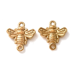 Real 18K Gold Plated 304 Stainless Steel Connector Charms, Bee Links, Ion Plating(IP), Long-Lasting Plated, Real 18K Gold Plated, 11.5x11x3mm, Hole: 1mm