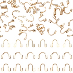 Real 18K Gold Plated 150Pcs 3 Styles 304 Surgical Stainless Steel Wire Guardian and Protectors, Real 18K Gold Plated, 4.5~5x5.5~6.7x1.4~2mm, Hole: 0.8~1mm, 50pcs/style