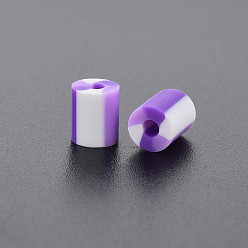 Mixed Color Fixed Mixed 4 Style Handmade Polymer Clay Beads, Column, Mixed Color, 5x3.5~7mm, Hole: 1.8mm