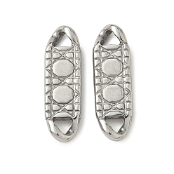 Нержавеющая Сталь Цвет 304 подвески из нержавеющей стали, текстурированные прямоугольные ссылки, не тускнеет, цвет нержавеющей стали, 25x8x3 мм, отверстие : 3x3.5 мм