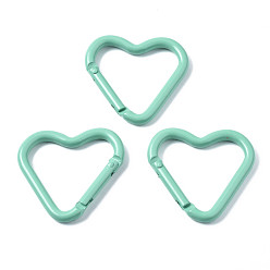 Бирюза Алюминиевые пружинные кольца ворот, сердце, бирюзовые, 40.2~42x43~44x4.5~6 мм