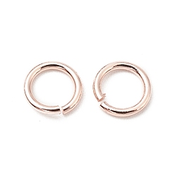 Розовое Золото Перейти латунные, открытые кольца прыжок, долговечный, без кадмия и без свинца, круглые кольца, розовое золото , 5x0.7 мм, 21 датчик, внутренний диаметр: 3.5 мм