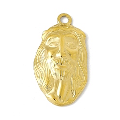 Golden 304 Edelstahl Anhänger, Jesus Charme, golden, 39x21.5x5 mm, Bohrung: 3.4 mm