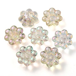 Нектар УФ-покрытие радужными переливающимися акриловыми бусинами, цветок, нектар, 24x10 мм, отверстие : 3.5 мм, внутренний диаметр: 8 мм