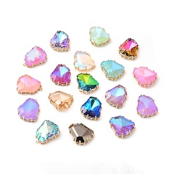 (52) Непрозрачная лаванда K 9 стеклянные подвески, с фурнитурой из светло-золотой латуни, крутить подвески в виде слезинок, разноцветные, 29x23x8.5 мм, отверстие : 1.8 мм