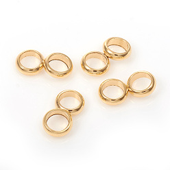 Золотой 201 распорные втулки из нержавеющей стали, двойное кольцо, золотые, 10x5x1.8 мм, отверстие : 3.5 мм