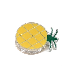 Ананас Заколки для волос из пвх, фрукты, с блестка, ананас, 26 мм