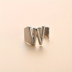 Letter W 304 из нержавеющей стали манжеты кольца, цвет нержавеющей стали, Буква W, 16 мм, внутренний диаметр: 18 мм