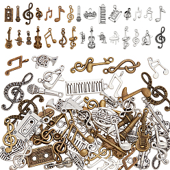 Mixed Shapes 60 шт 30 стили подвески из сплава в тибетском стиле, музыкальная тема, разнообразные, 16~32.5x7.5~19.5x1~7 мм, отверстие : 1.1~2.5 мм, 2 шт / стили