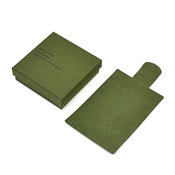 Зеленый Картонные бумажные коробки для упаковки браслетов, с губкой внутри, квадрат с демонстрационной карточкой, зелёные, 9x9x3 см