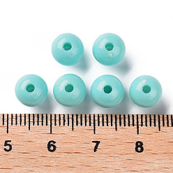 Pale Turquoise Opaque Acrylic Beads, Round, Pale Turquoise, 8x7mm, Hole: 2mm, about 1745pcs/500g
