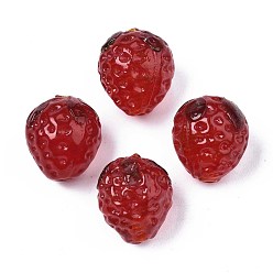 (123L) Белый крем непрозрачный блеск Бусины лэмпворк , клубника, огнеупорный кирпич, 14~15x13x13 мм, отверстие : 1.2~1.8 мм