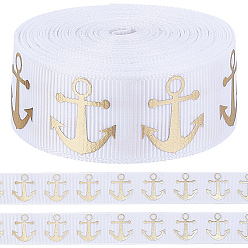 Белый 10ярдов полиэфирных лент, якорь рисунок, лямка для замены ручек сумки, белые, 7/8 дюйм (22 мм)