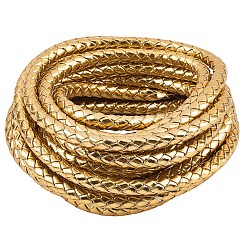 Золотистый 5 м плетеный круглый шнур из искусственной кожи для украшений, плетеная веревка, золотые, 7 мм