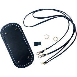 Black 1 Bag Handmade Imitation Leather Shoulder Strap Botto Accessories Kits, Bags Bottom, Bag Shaper Base Replacement Accessaries, Black, Bottom: 220x100mm