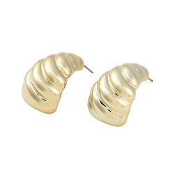 Golden Teardrop CCB Plastic Stud Earrings for Women, with 304 Stainless Steel Pin, Golden, 28x16mm