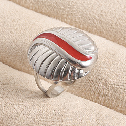 Нержавеющая Сталь Цвет Регулируемые кольца-манжеты из нержавеющей стали с эмалью для женщин, круглые, цвет нержавеющей стали, 22 мм, внутренний диаметр: 19 мм