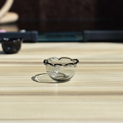 Серый Миниатюрная стеклянная чаша, для кукольных аксессуаров, притворяющихся опорными украшениями, серые, 16x10~12 мм