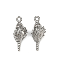 Shell Shape Подвески из нержавеющей стали 304, анти-тускнение, раковина, 20.5x9x6 мм, отверстие : 1.5 мм