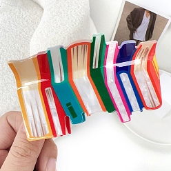 Разноцветный Акриловые коготь заколки, книга, красочный, 98x20.4 мм
