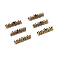 Античная Бронза Железо лента обжима концов, без кадмия, без никеля и без свинца, античная бронза, 8x25 мм, отверстие : 1.6 мм