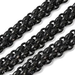 Черный 304 из нержавеющей стали цепи сетки, несварные, с катушкой, вакуумное покрытие pvd, чёрные, 13.5x5.5 мм