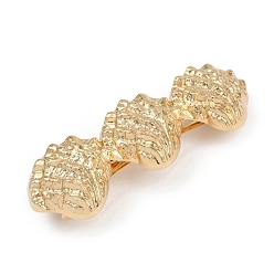 Shell Shape Заколки для волос из сплава с железным зажимом, аксессуары для волос для женщин и девочек, золотые, формы раковины, 25x74x17 мм