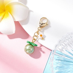 Темный Морско-зеленый Подвеска из бисера в виде томатного стекла, застежка-лобстер для украшений на сумке, темно-зеленый, 39 мм