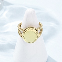 Oval 304 из нержавеющей стали манжеты кольца, ионное покрытие (ip), реальный 18 k позолоченный, овальные, внутренний диаметр: 17 мм, Поверхность: 15.5x13 мм