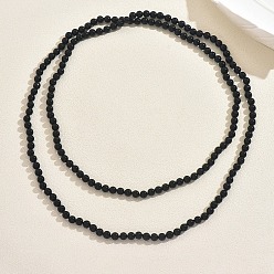 Черный Длинные ожерелья из пластиковых бусин с имитацией жемчуга во французском стиле диаметром 8мм для женщин, чёрные, 61.81 дюйм (157 см)