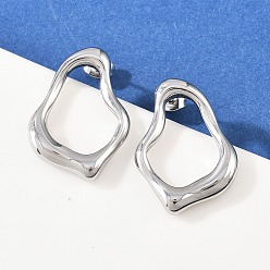 Нержавеющая Сталь Цвет 304 из нержавеющей стали серьги, самородки, цвет нержавеющей стали, 26x19 мм