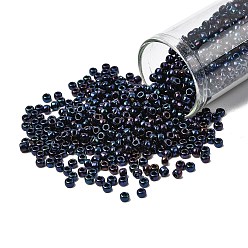 (82) Metallic Blue Iris Тохо 8/0 круглые бусины, японский бисер, (82) металлический синий ирис, 3 мм, отверстие : 1 мм, Около 1110 шт / 50 г
