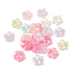 (52) Непрозрачная лаванда Непрозрачные акриловые бусины с УФ-покрытием, цветок, с покрытием AB цвета, граненые, разноцветные, 14.5x15x5 мм, отверстие : 1.5 мм, Около 1040 шт / 500 г