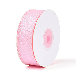 Pink Блестящая атласная лента из органзы, для подарочной упаковки, розовые, 1 дюйм (25 мм), около 20.00 ярдов (18.29 м) / рулон