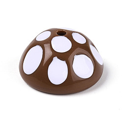 Седло Коричневый Непрозрачные акриловые эмалированные бусины, шляпка гриба, седло коричневый, 24.5x13.5 мм, отверстие : 2.5 мм