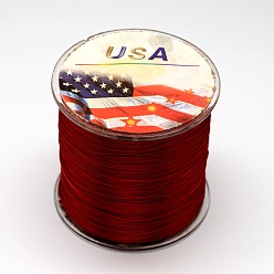 Темно-Красный Плоская эластичная кристаллическая струна, эластичная нить для бисера, для изготовления эластичного браслета, темно-красный, 0.6 мм, около 328.08 ярдов (300 м) / рулон