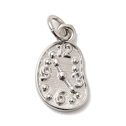 Платина Латунные подвески, чары для часов, долговечный, без свинца и без кадмия, стойки покрытие, с целью перехода в кольце, платина, 15x9x2 мм, отверстие : 3 мм