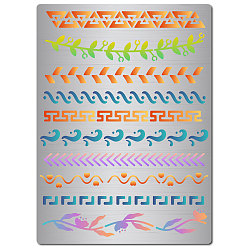 Лист Трафареты для резки металла из нержавеющей стали, для diy scrapbooking / фотоальбом, декоративное тиснение, матовый цвет нержавеющей стали, лист, 190x140 мм