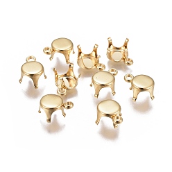 Golden 304 Stainless Steel Rhinestone Claw Charms Settings, Golden, 9.5x8x5.2mm, Hole: 1.6mm