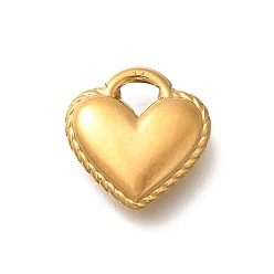 Золотой 304 прелести нержавеющей стали, шарма сердца, ионное покрытие (ip), золотые, 12x12x3 мм, отверстие : 3x3 мм
